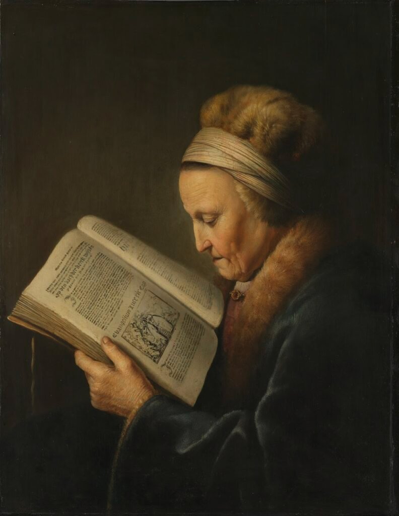 Old Woman Reading Gerard Dou