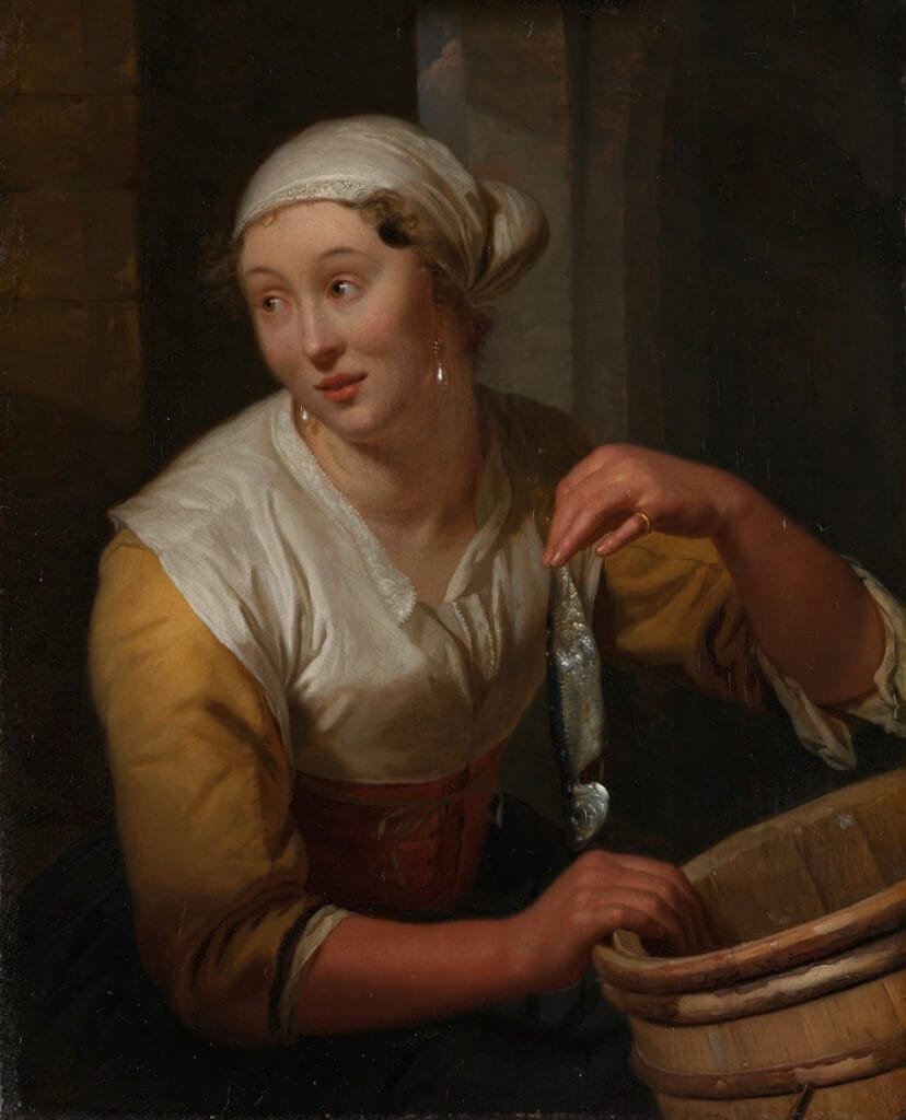 Woman Selling Herrings Godfried Schalcken