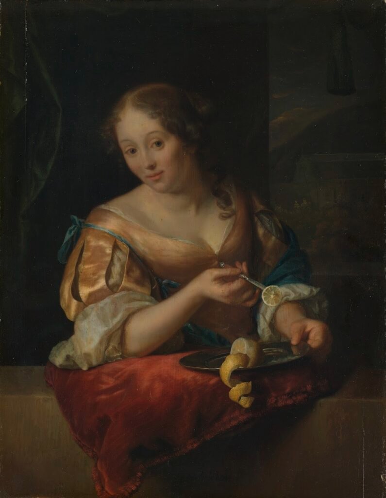 Young Woman with Lemon Godfried Schalcken