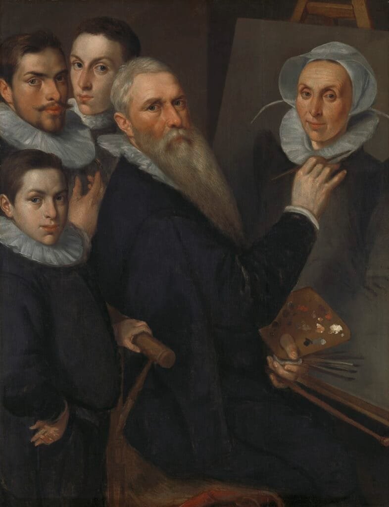 Self portrait of the Painter with his Family Jacob Willemsz. Delff